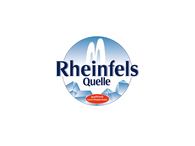 Logo des Mineralwasserherstellers Rheinfels Quelle